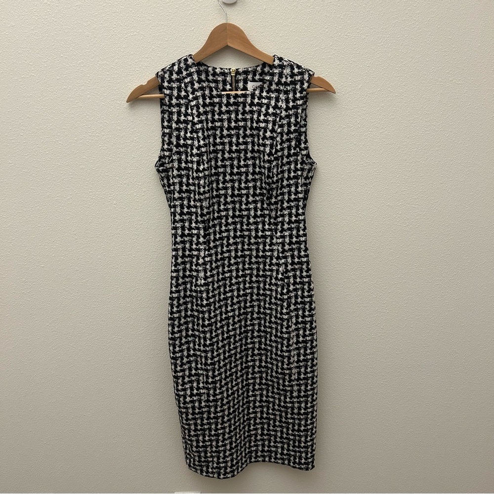 Calvin Klein Houndstooth Sheath Dress — Size 2